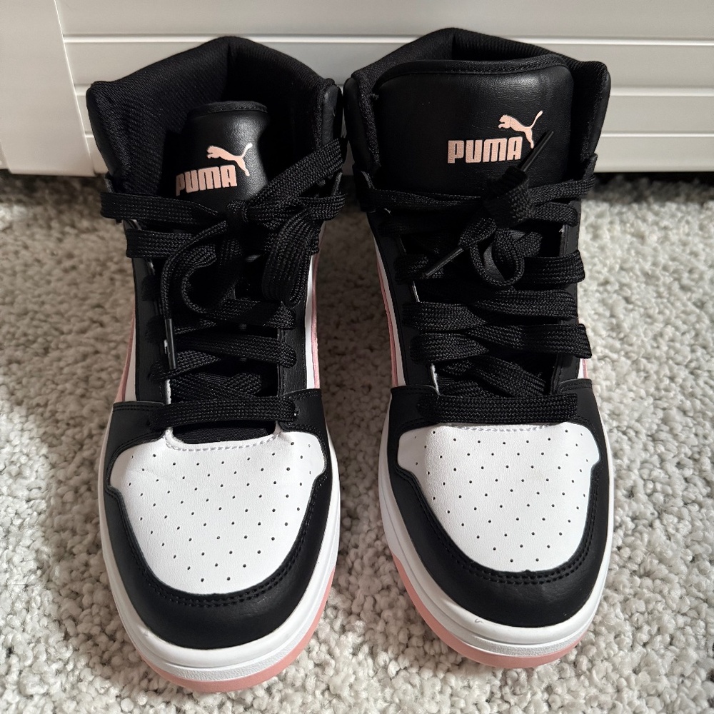 Women's Puma Rebound Layup Sneakers 10 Black Pink SL 394891-40